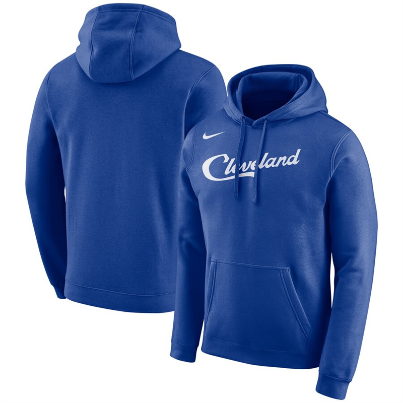 Men's Cleveland Cavaliers Blue City Edition Logo Essential Pullover Hoodie